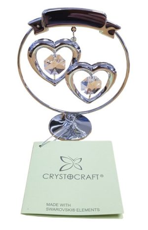 Image showing crystocraft double heart award with blank engraving