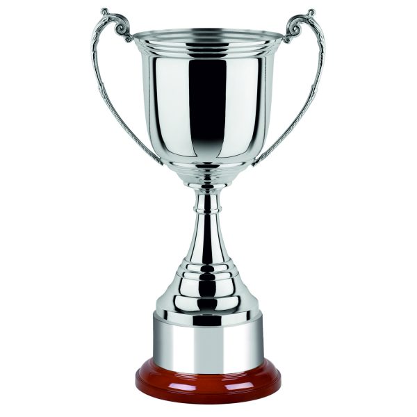 Image showing nickel plated 5 series trophy cup with rosewood base