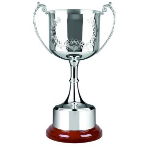 Image showing hand chased silver plated trophy cup by Swatkins from the Hudson range