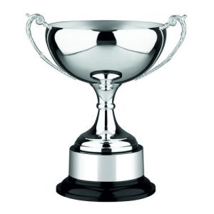 Image showing Swatkins Olde English silver plated trophy cup on bakelite base