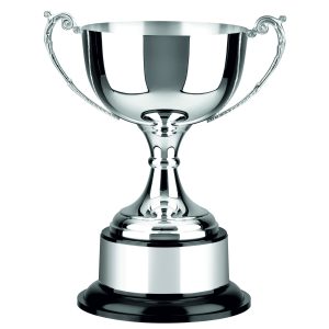 Image showing Swatkins silver plated trophy cup on bakelite base
