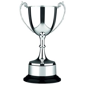 Image showing Staffordshire silver plated trophy cup with black bakelite base